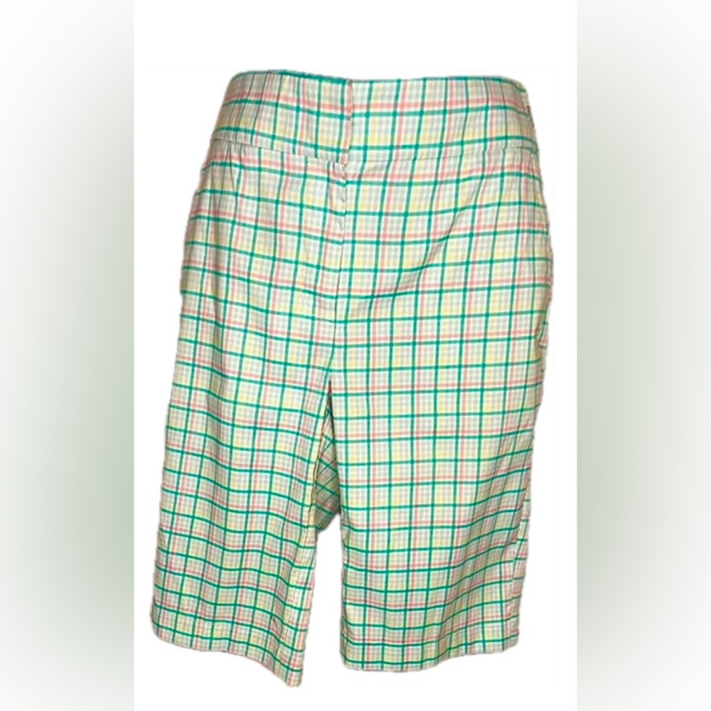 Izod Women's Retro Checkered Shorts - Green and Pink